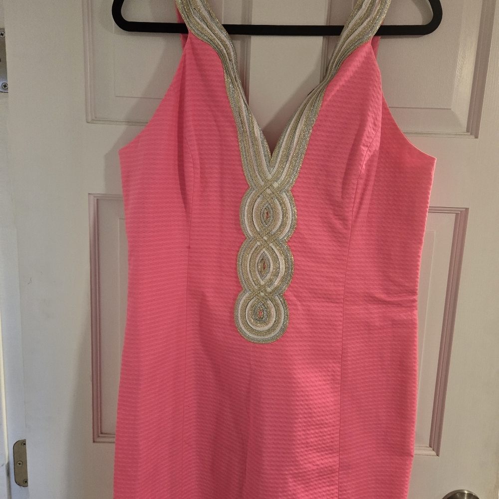 Lilly pulitzer hot pink shift dress size 16